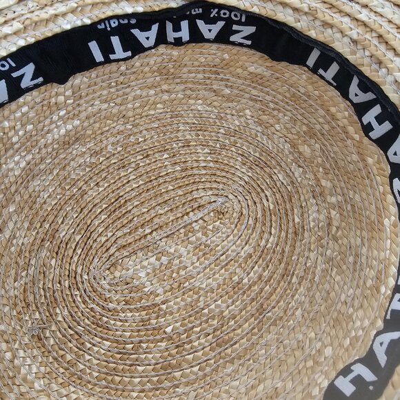 Zahati. Wheat straw hats. Fluted Hat - Black  100% made in Spain main image 9